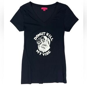 – “Donut Kill My Vibe” – Black V-Neck – Size‎ Medium